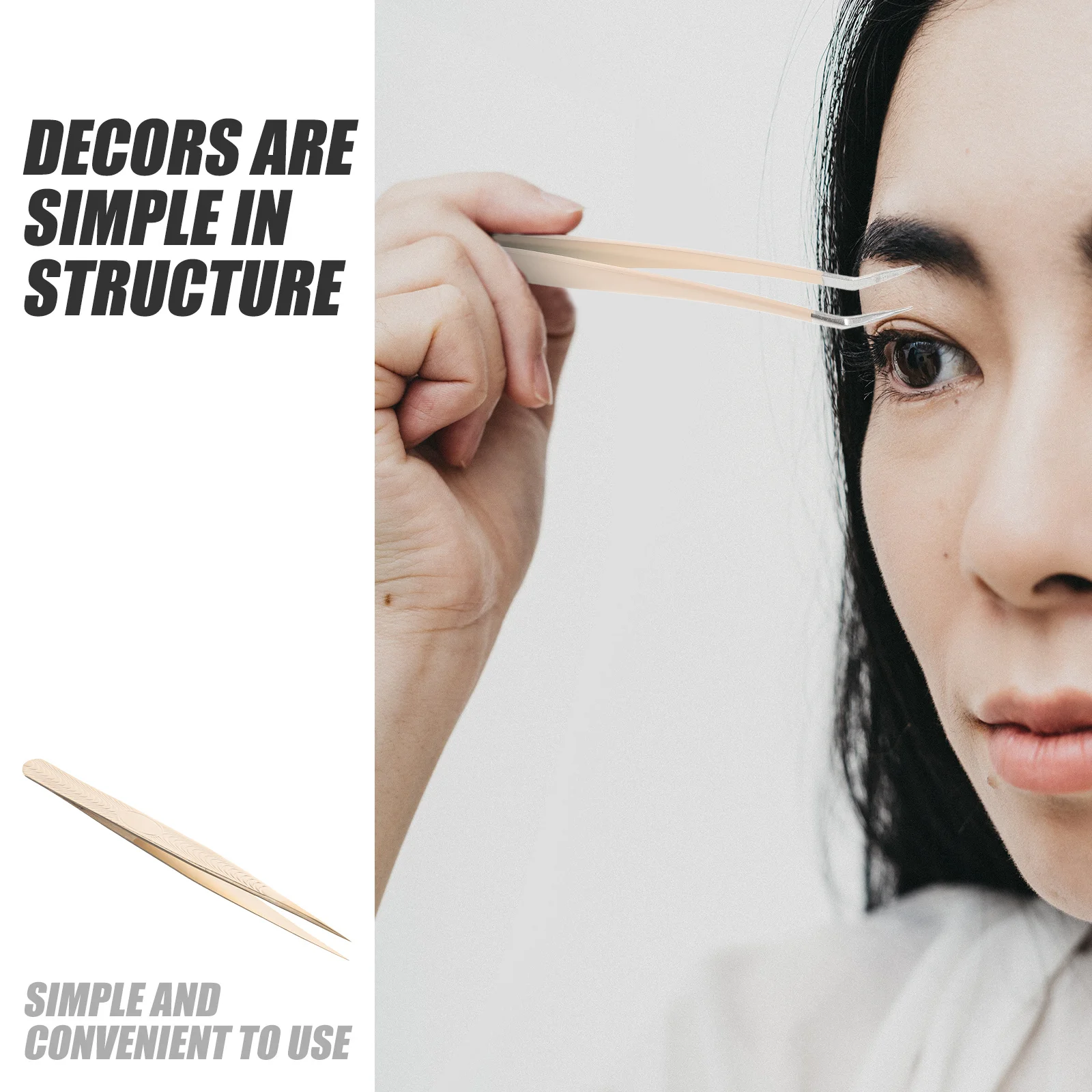 False Eyelash Tweezers Stainless Steel Curved Tip Precision Tool For Volume Lash Extension Application Cluster Picker