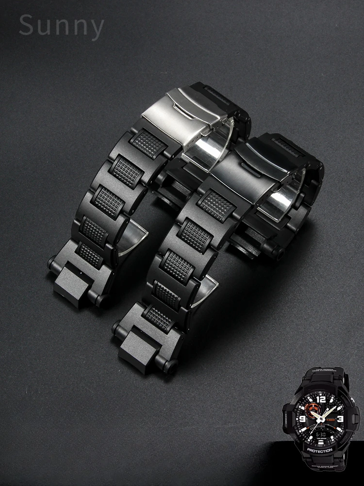 For Casio G-SHOCK Plastic Steel Double Press Buckle Accessories Air Fighter Gw4000 Ga1000 Ga1100 G1400 Replace Men Watch Strap