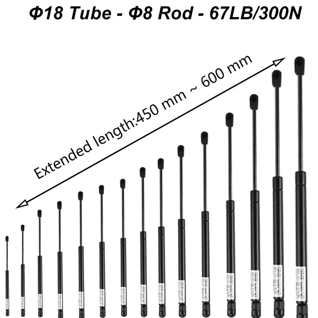 

2PCS 300N/67LB 450-600mm Universal Gas Strut Lift Support Camper Door Support RV Bed Storage Boat Hatch Camper Shell Toolbox Lid