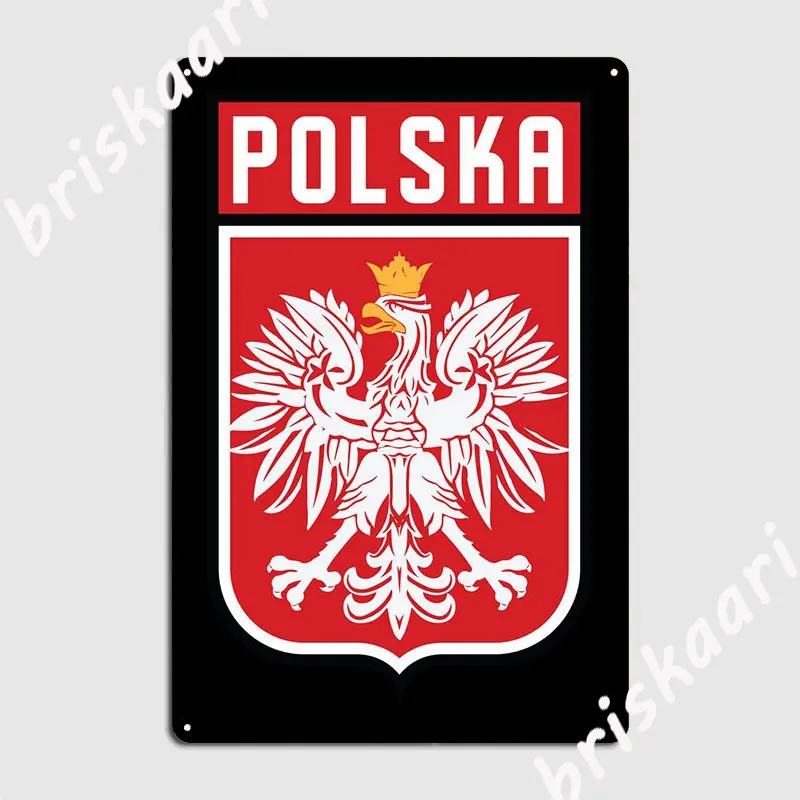 Poland Polska Eagle Flag G Metal Sign Create Pub Plates Pub Garage Tin Sign Poster