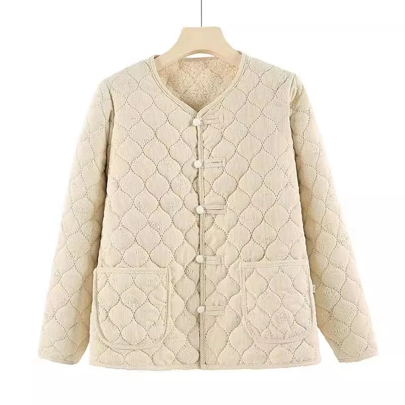 Fall/winter New Middle-aged And Elderly Women Cotton Vest Jacket Warm Mother Vest And Velvet Padded Jacket Female Cardigan