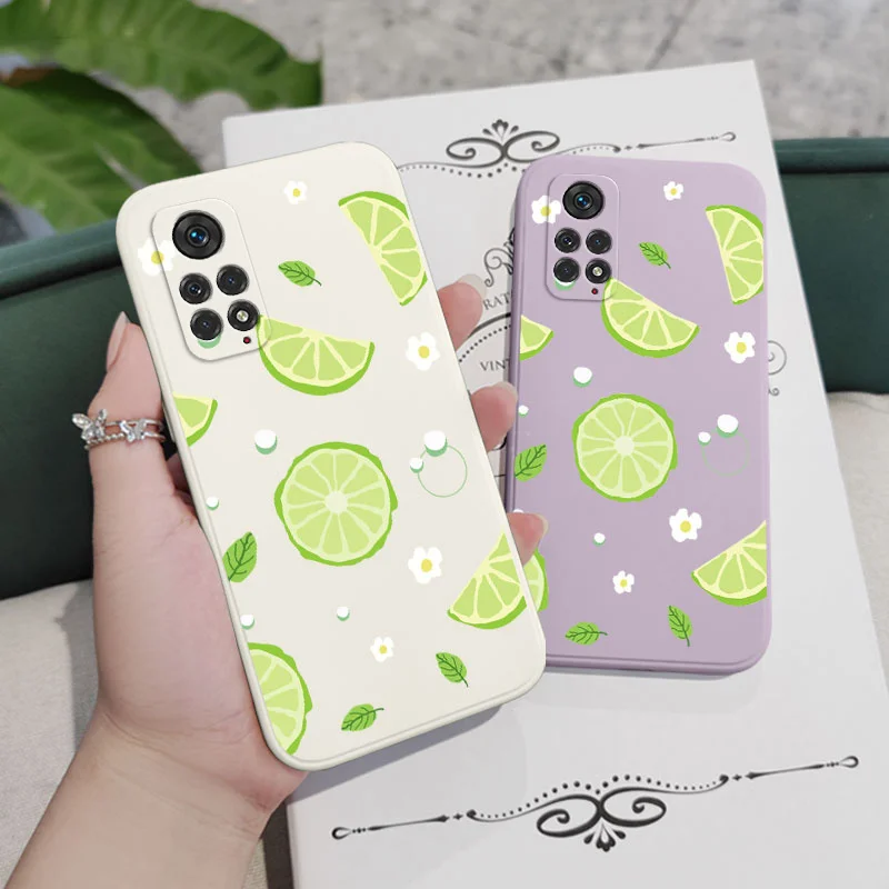 Mint Lemon Phone Case For Xiaomi Redmi Note 13 12 11 11S 11T 10 10A 10T 10S 9T 9 8 7 Pro Plus 10C 9A 9C 9T 4G 5G Cover