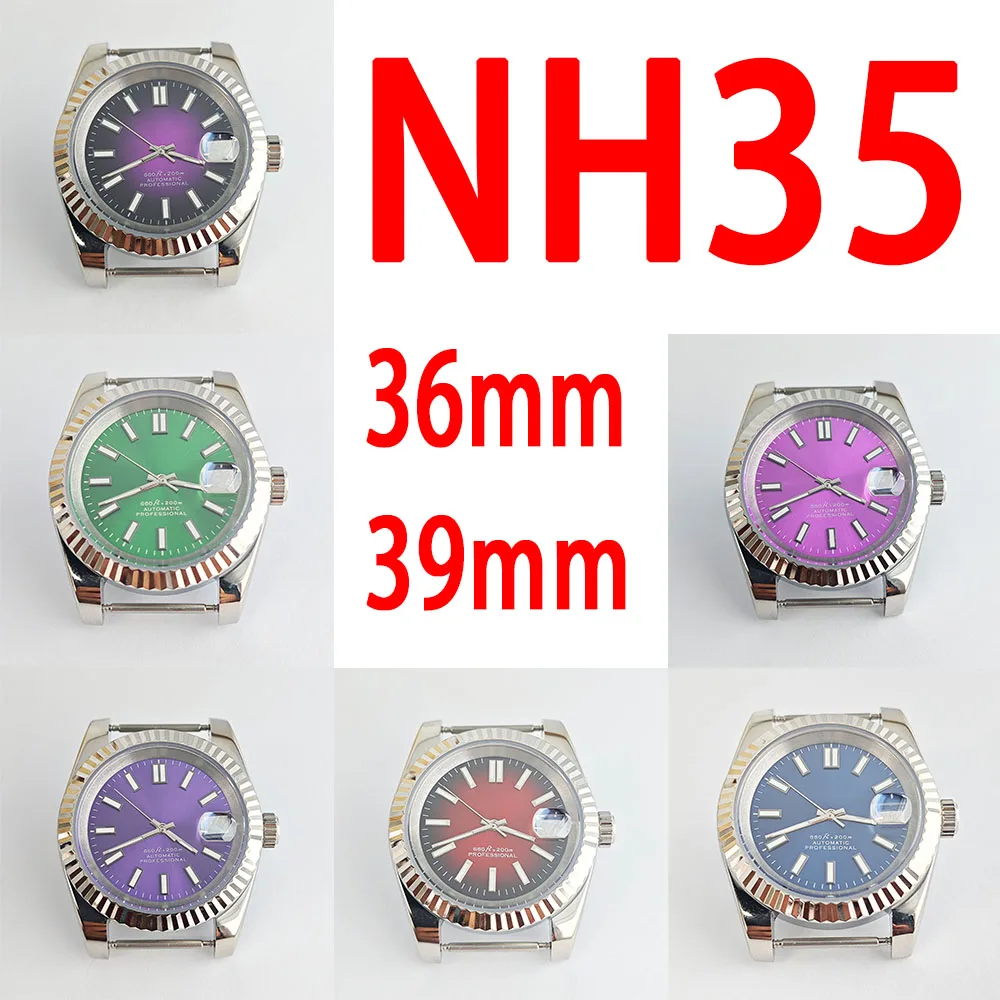 

Men's Watch 904l stainless steel sapphire glass case NH35 dial 28.5MM NH35 NH36 automatic mechanical movement watch accessories