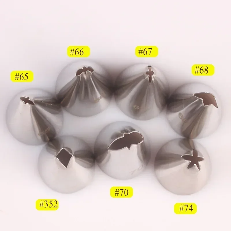 7pcs Different Styles Icing Piping Nozzles Leaf Leaves Stainless Steel Nozzles Set For Cake Tool Cupcake Pastry Tips Tools