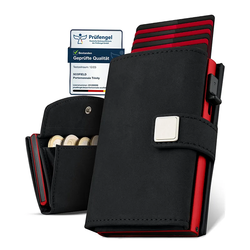 

Men's Wallet Multifunctional Card bag Anti-theft Brush Three Fold Wallet Aluminum Alloy Metal Card Box Automatic Card Bounce