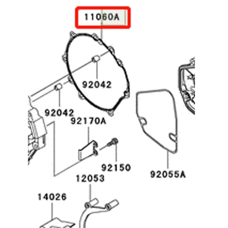 Lopor Crankcase Gasket 11060-1911 for Kawasaki ZX-12R 2000-2006