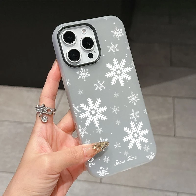 Winter Snowflake Pattern Phone Case For Samsung S25 S24 S23 S22 S21 Ultra Plus S25 S24 FE A56 A36 A26 A55 A35 A16 A15 A07 Cover