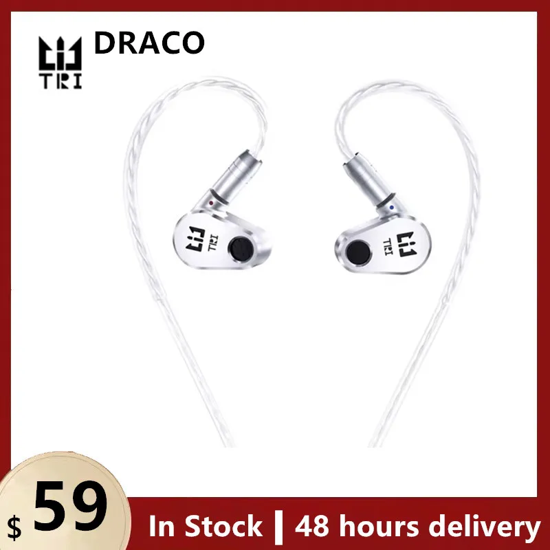 

TRI DRACO Hybrid Wired headphone 2dd6mm Titanium vibrator DD 8mm third generation LCP vibrator DD dual dynamic driver HIFI