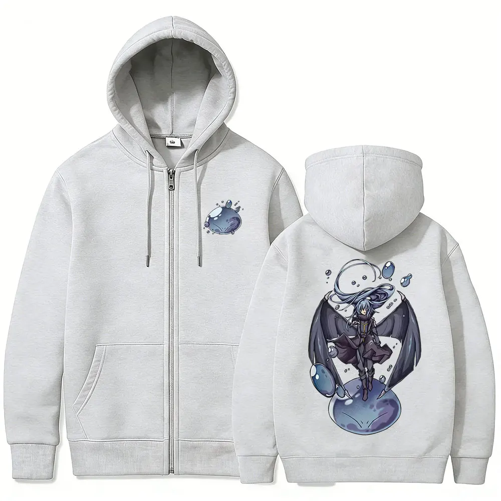 Anime That Time I Got Reincarnated As A Slime Rimuru Tempest Reißverschluss-Hoodie für Männer und Frauen, lässige, übergroße Jacke mit Reißverschluss, Cosplay-Mantel – Detail 7