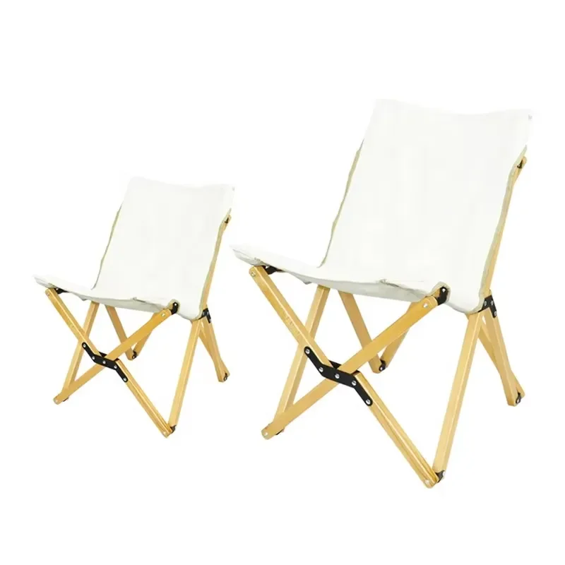 for Custom Folding New Furniture Style Leisure Chair Outdoor Wooden Camping Beach Chair Canvas Fabric Foldable Butterfly Wood