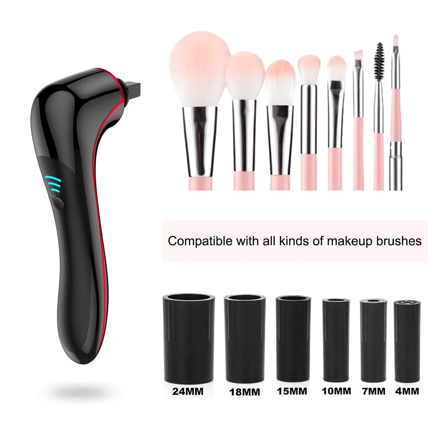 

2025/High quality electric USB charging 3 speeds automatic ultrasonic machine makeup brush cleaner