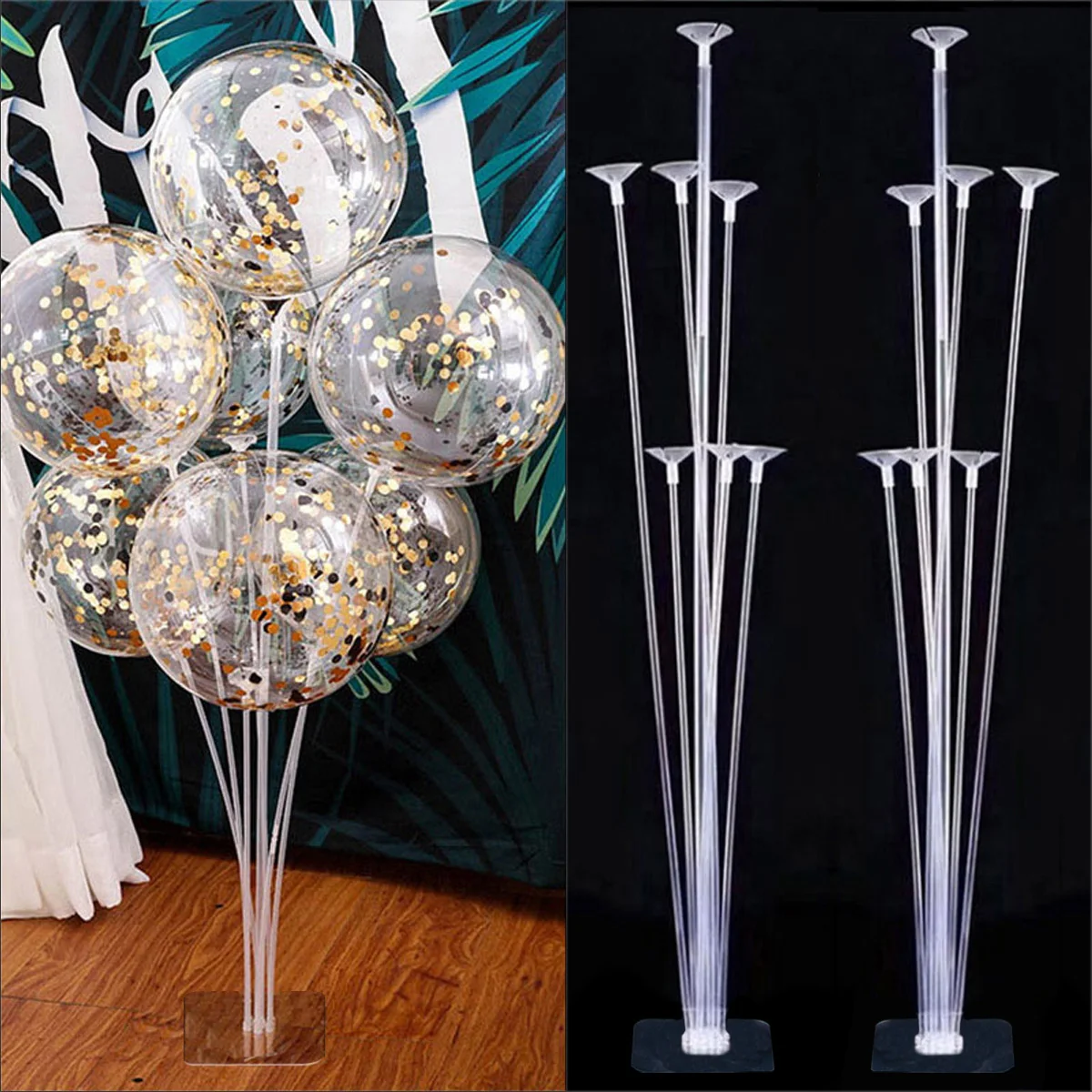 1/2set Self-stick Base Latex Balloons Stand Table Balloon Holder Column Wedding Birthday Party Decoration Baby Shower Balons