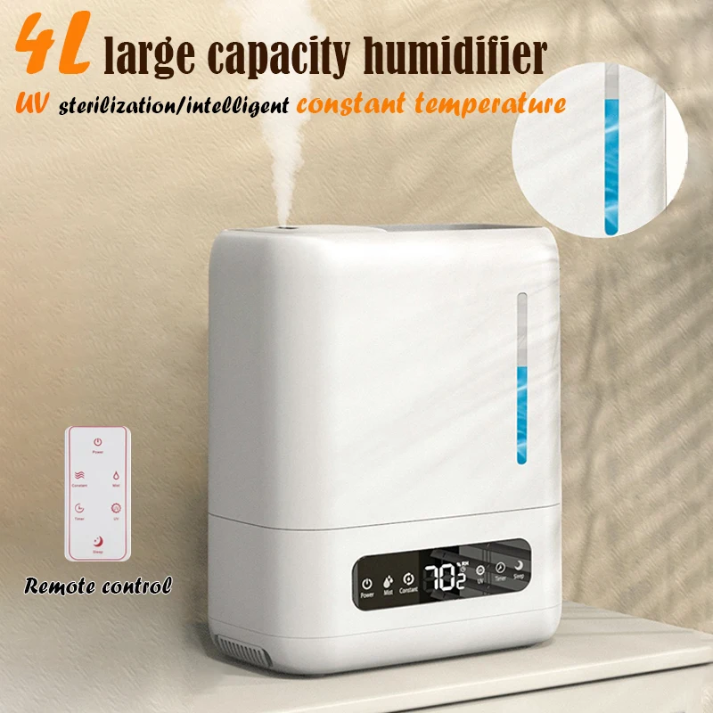 MBVM Mi 4L Ultraschall-Luftbefeuchter mit LCD-Display, für Zuhause, große Kapazität, Aroma-Diffusor für ätherische Öle, UV-Sterilisation, Atomiz