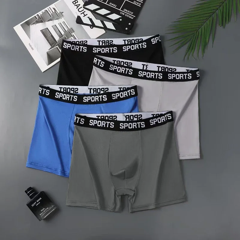 4PCS men's underwear simple fashion four seasons suitable for men's flat-angle underwear SPORTS casual underwear