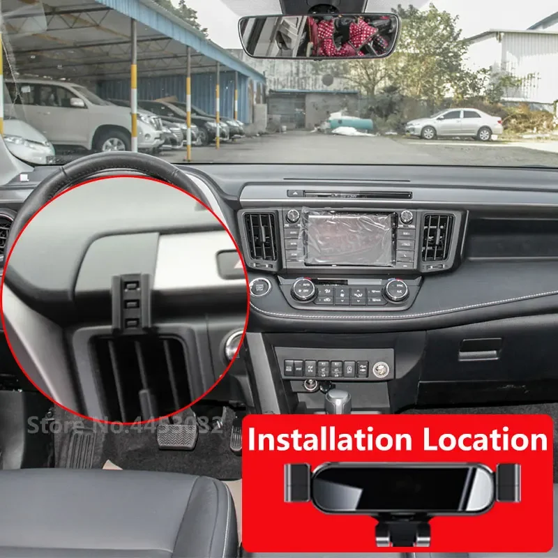 For Toyota RAV4 XA40 2013-2019 Car Phone Holder Special Fixed Bracket Base Gravity GPS Stand Interior Accessories