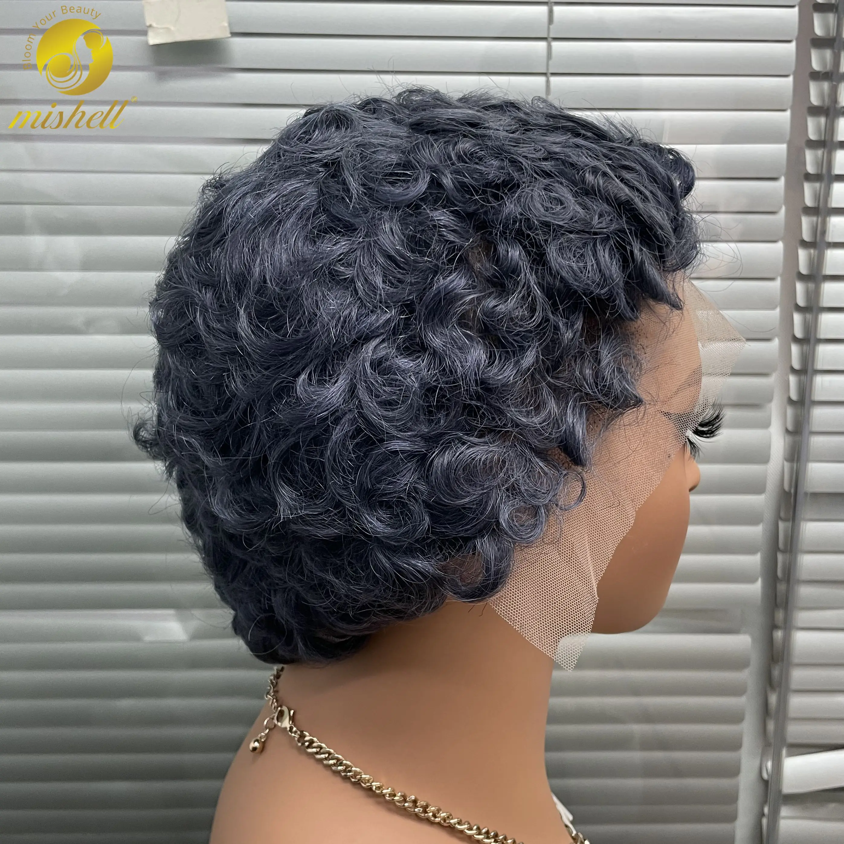 Gray Pixie Cut Wig Bob Human Hair Wigs 180% Density 13x4 Transparent Lace Frontal Short Bob Wig Brazilian Remy Hair for Women image 3