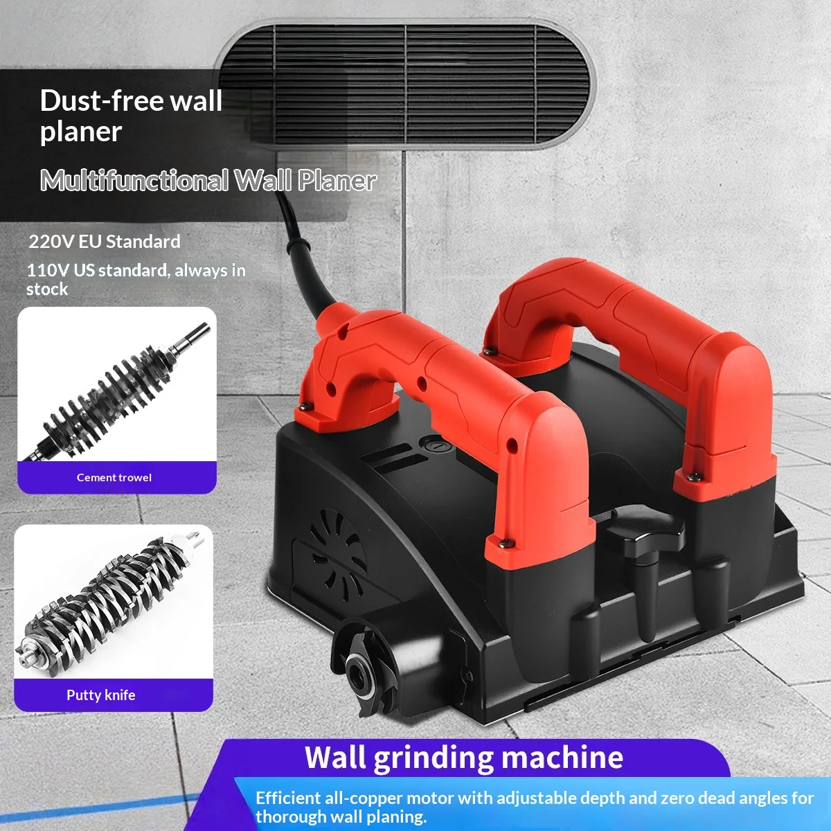Wall Planer, Putty, White Wall, Old Wall Renovation, Polishing Machine, High-Power Wall Scraper, Electric Cement Rough Planer