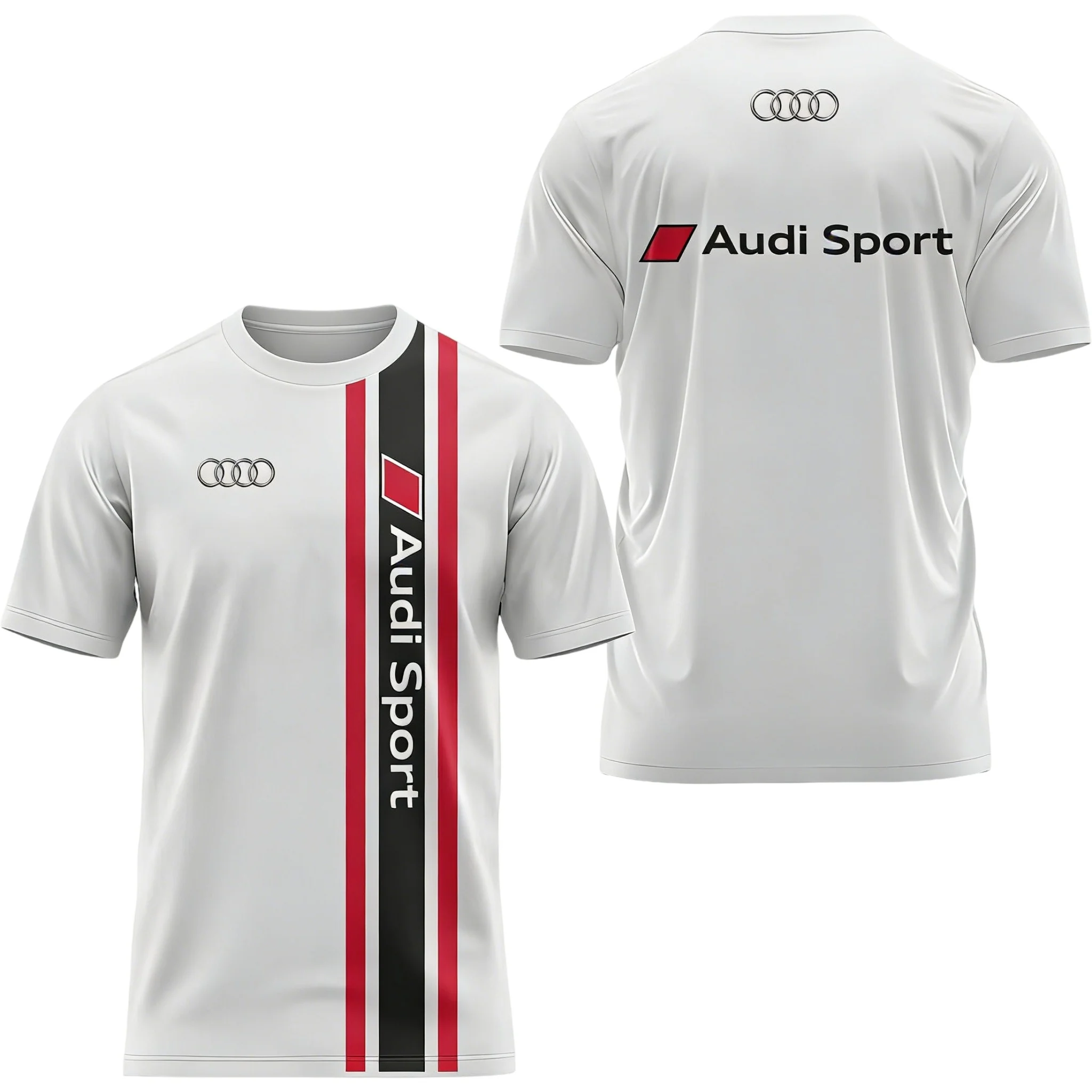 3D Printed Audi Logo T-Shirt Summer Bestseller Comfortable Quick-Drying Sweat-Absorbing Short-Sleeved Trendy Top for Men
