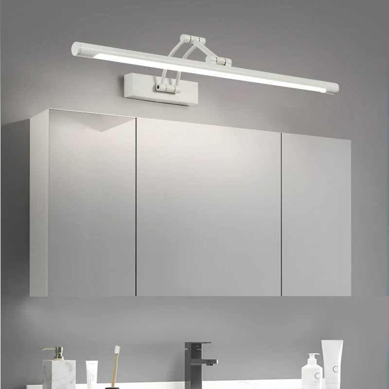 Mirror Front Light Bathroom Mirrors Cabinet Foldable Telescopic Adjustable Washbasin Shower Closet Strip Led Makeup Fill Light