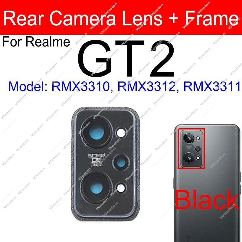 Rear Camera Glass Lens Cover For Realme GT2 GT Neo 3 3T Back Camera Lens and Frame Holder Replacement Parts