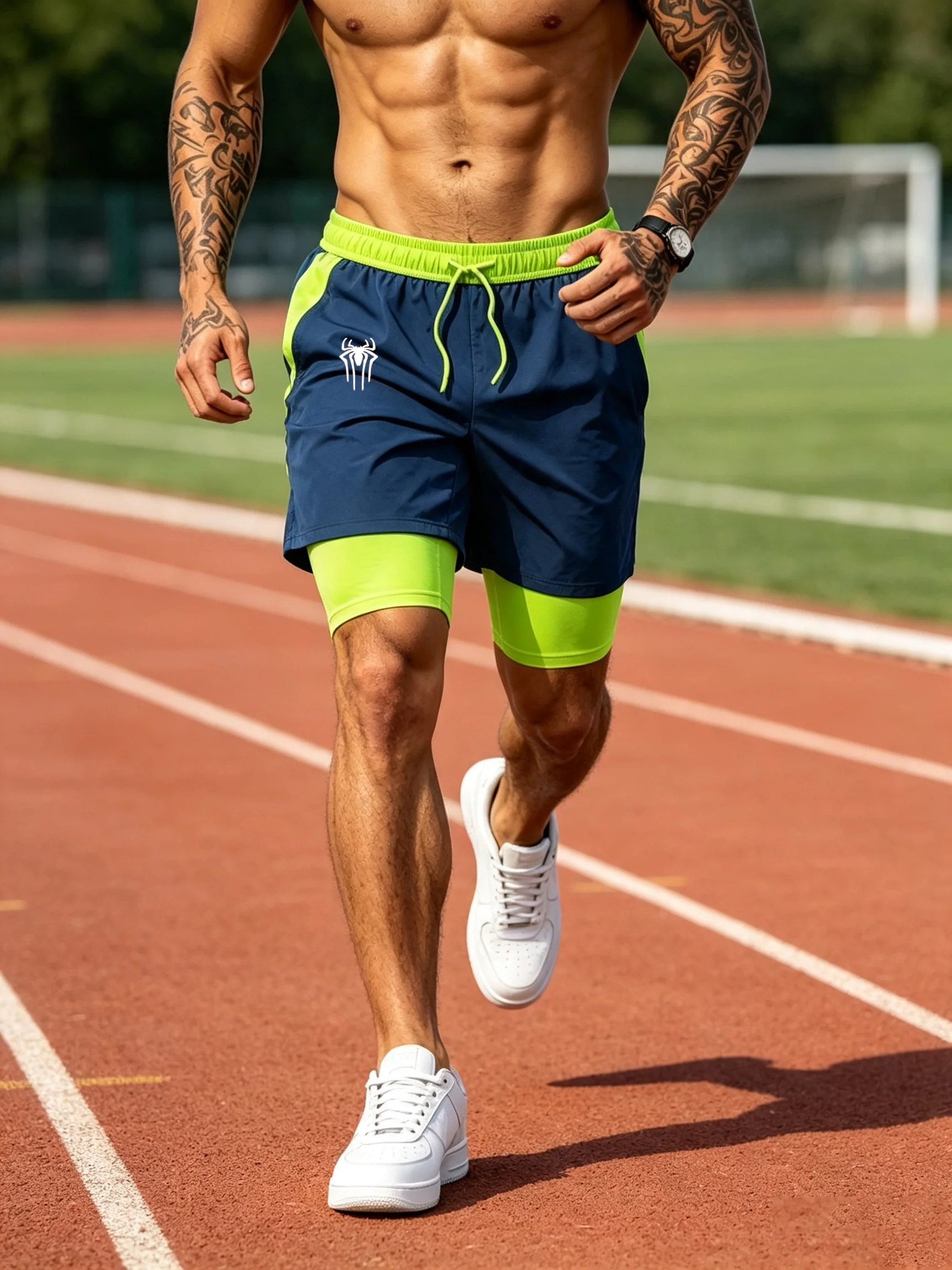 Men'S Beach Shorts With Letter Print Compression Underwear Quick Dry Swimming Trunks With Elastic Drawstring For Surfing