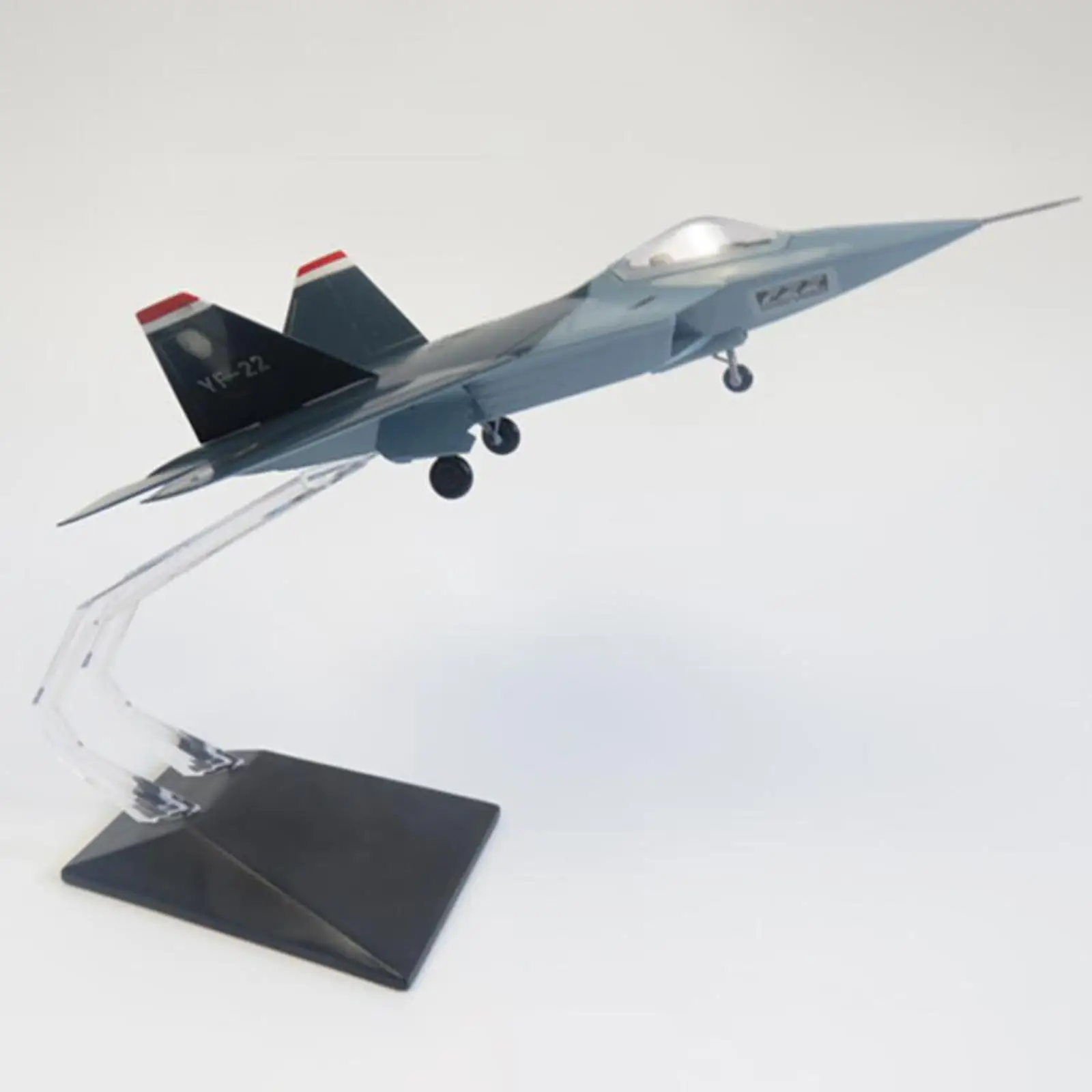 1/72 Scale F22 Fighter Aircraft Model with Display Stand Simulation Plane Model for Holiday Gifts Keepsake Home Shelf Desktop