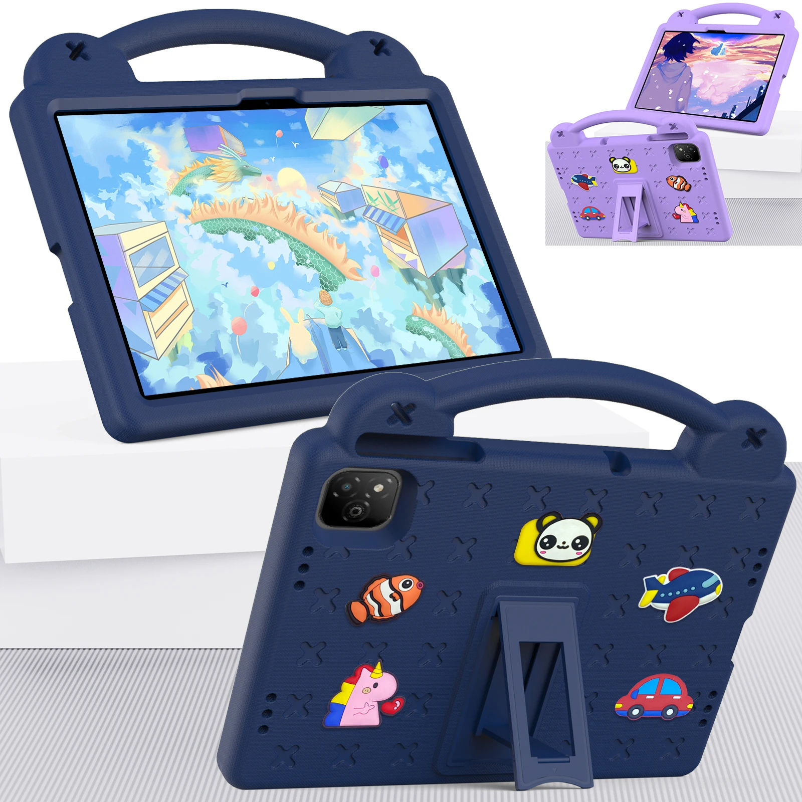 

Tablet Case For Infinix Xpad 11Inch X1101 Kids Shockproof EVA Stand Cover For Tecno megapad 11 ITEL vista TAB 10 mini 8.0"