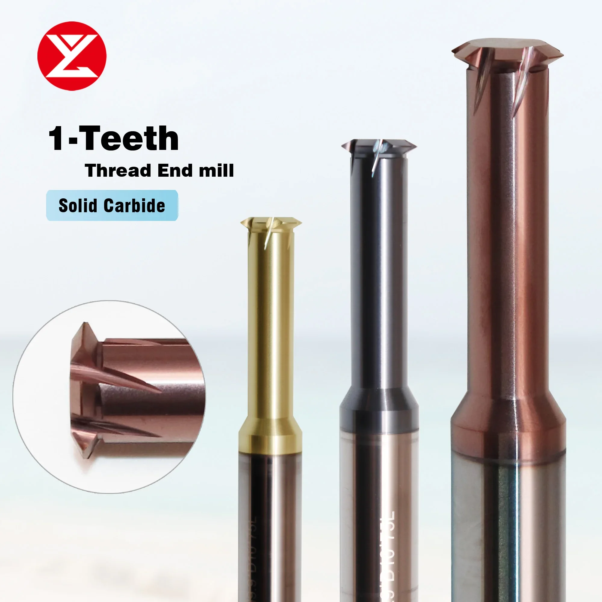 HRC68 Import Balzers Coating Single Tooth Thread Cutter Metric Single Cutting Milling Cutter Carbide Tungsten Steel Milling