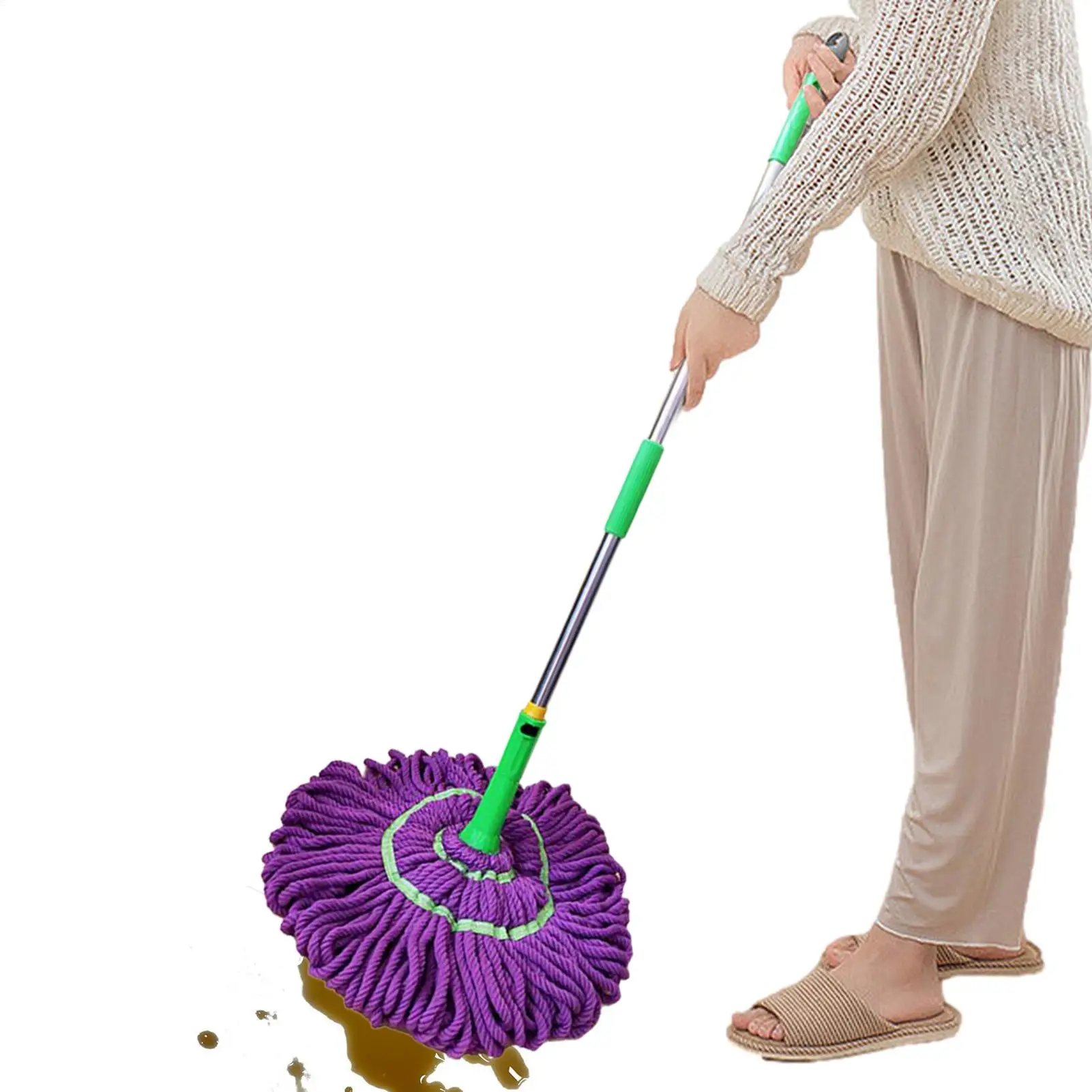 Fregona giratoria fácil de escurrir, fregona exprimible de microfibra, cabezal de fregona de repuesto, fregona húmeda y seca para limpieza de azulejos de madera dura y pisos