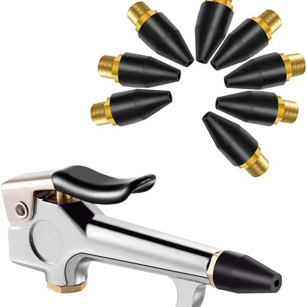 Pneumatic Accessory Alloy Rubber Tip Nozzle For Air Duster Safety Dusting Replacement Part Durable Home Workshop Tool