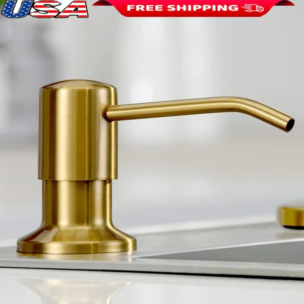 

Встроенный дозатор кухонного мыла из нержавеющей стали, заправка сверху, матовое золото, раковина, настольный насос для мыла, прочный, устойчивый к ржавчине