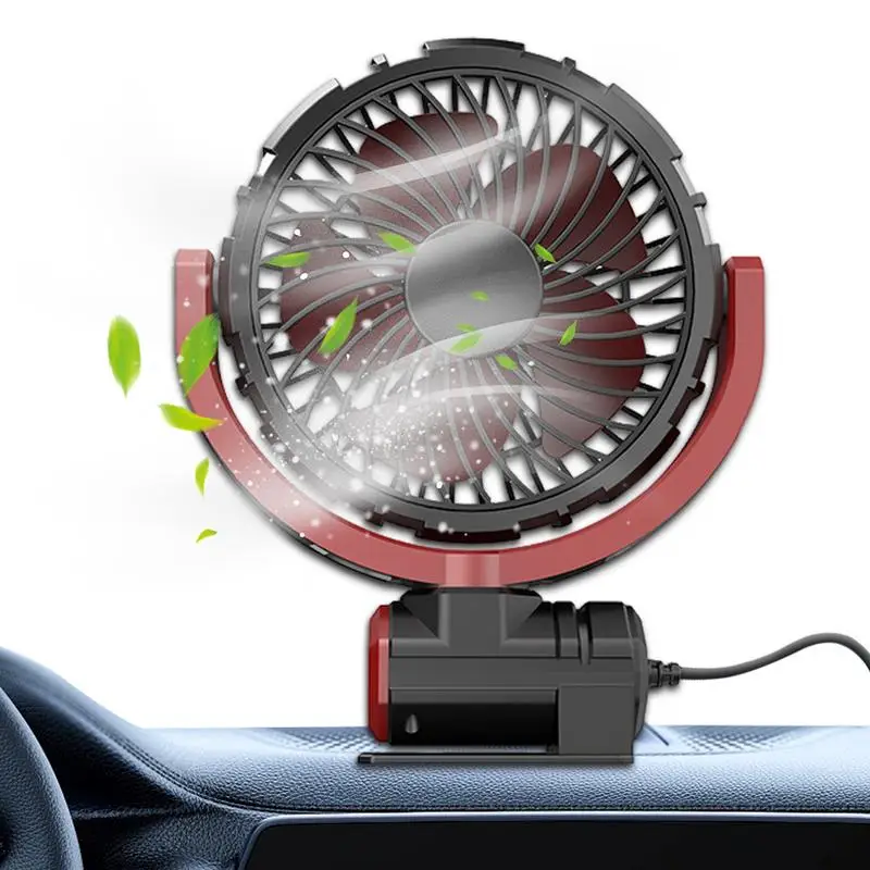 Car Charging Fan 360-degree Rotate Truck Fan Foldable Quiet USB Vehicle Cooling Fan Rechargeable Travel Fan For Center Console