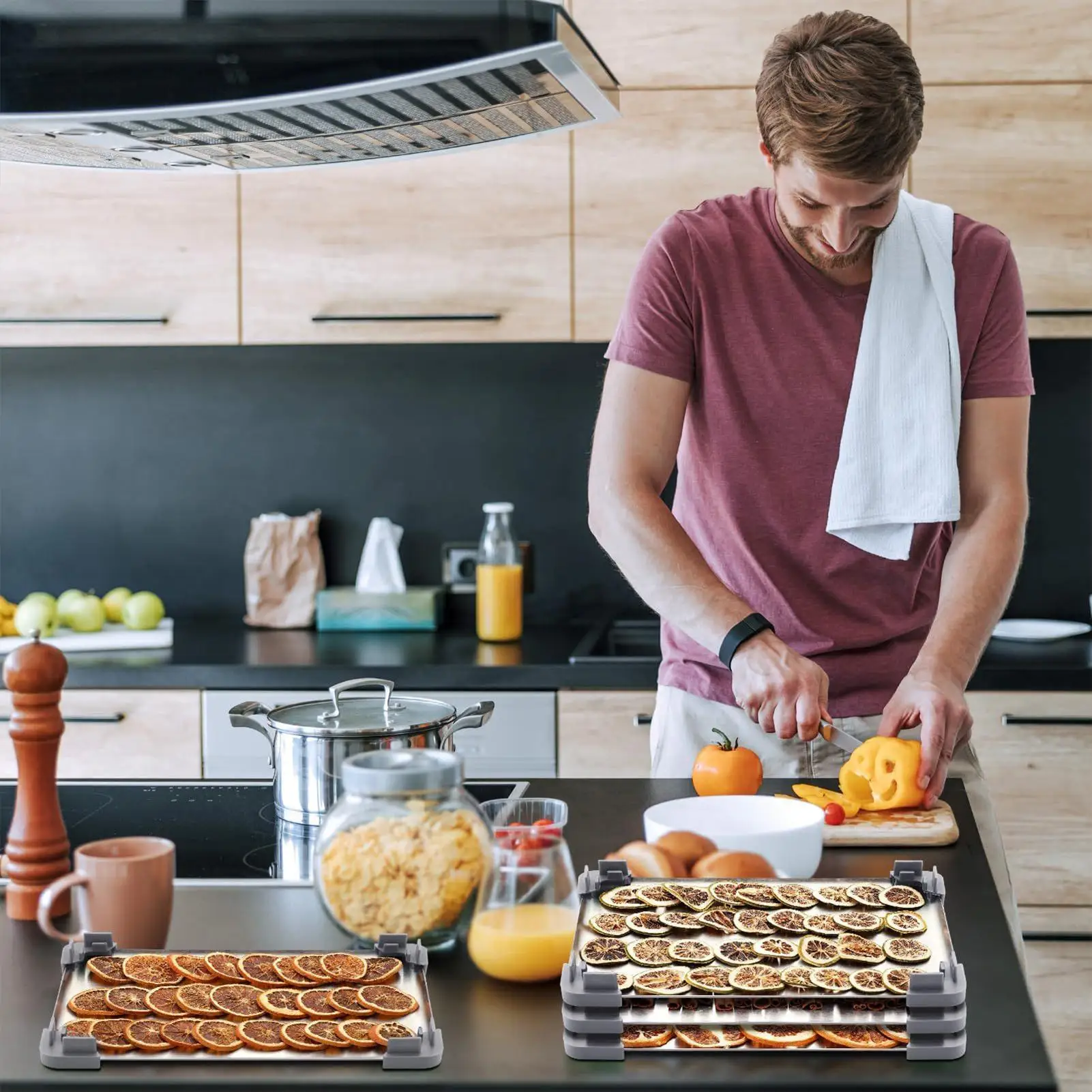 

Sheet Tray Stacker Reusable Multipurpose Layered Pan Stacking Holder 16 Piece Meal Prep Cake Pan Stacker For Kitchen