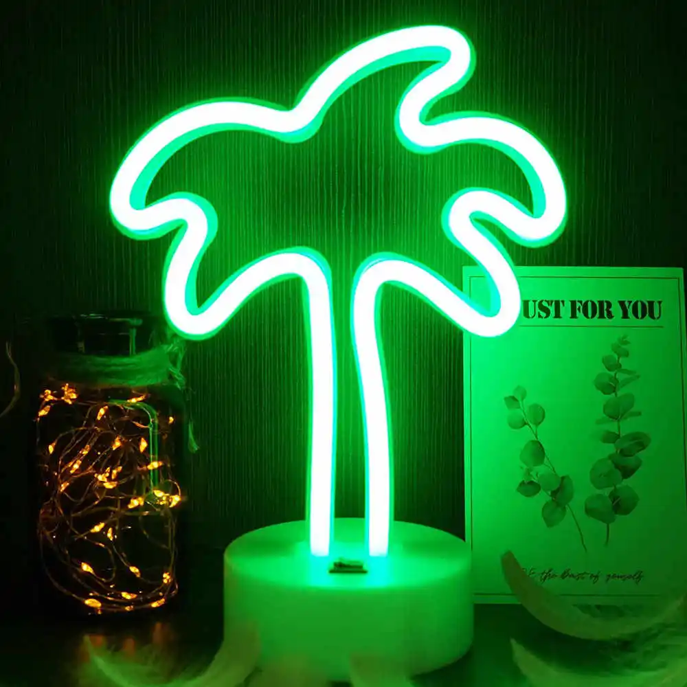 Neon Palm Unicorn Table Night Lamp