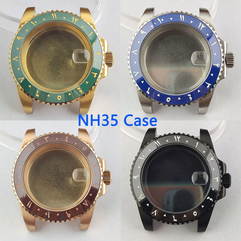 

40.5mm NH35 case Arabic bezel stainless steel sapphire mirror Fit for NH35 movement 28.5mm dial