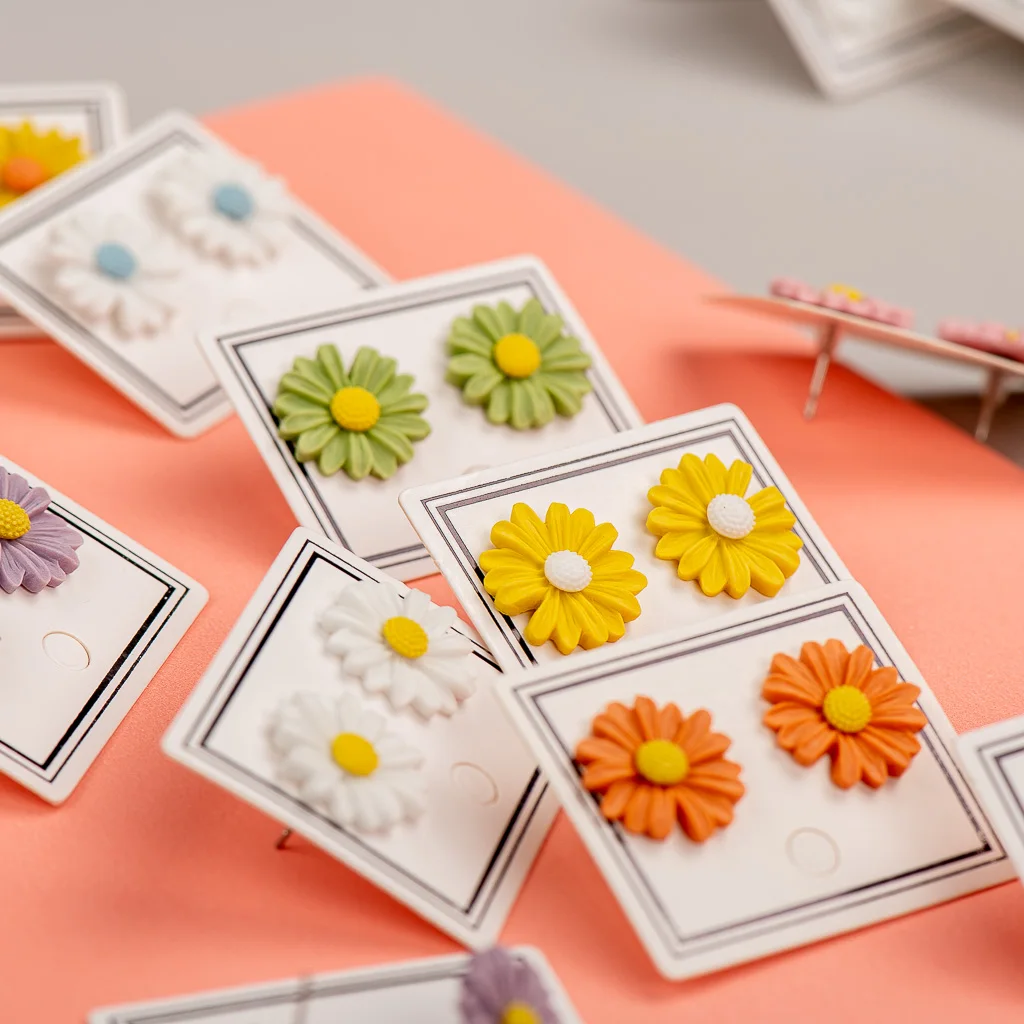 Multicolor Beautiful Big Daisy Flower Ceramic Earrings Porcelain Jewelry Wholesale #LY535