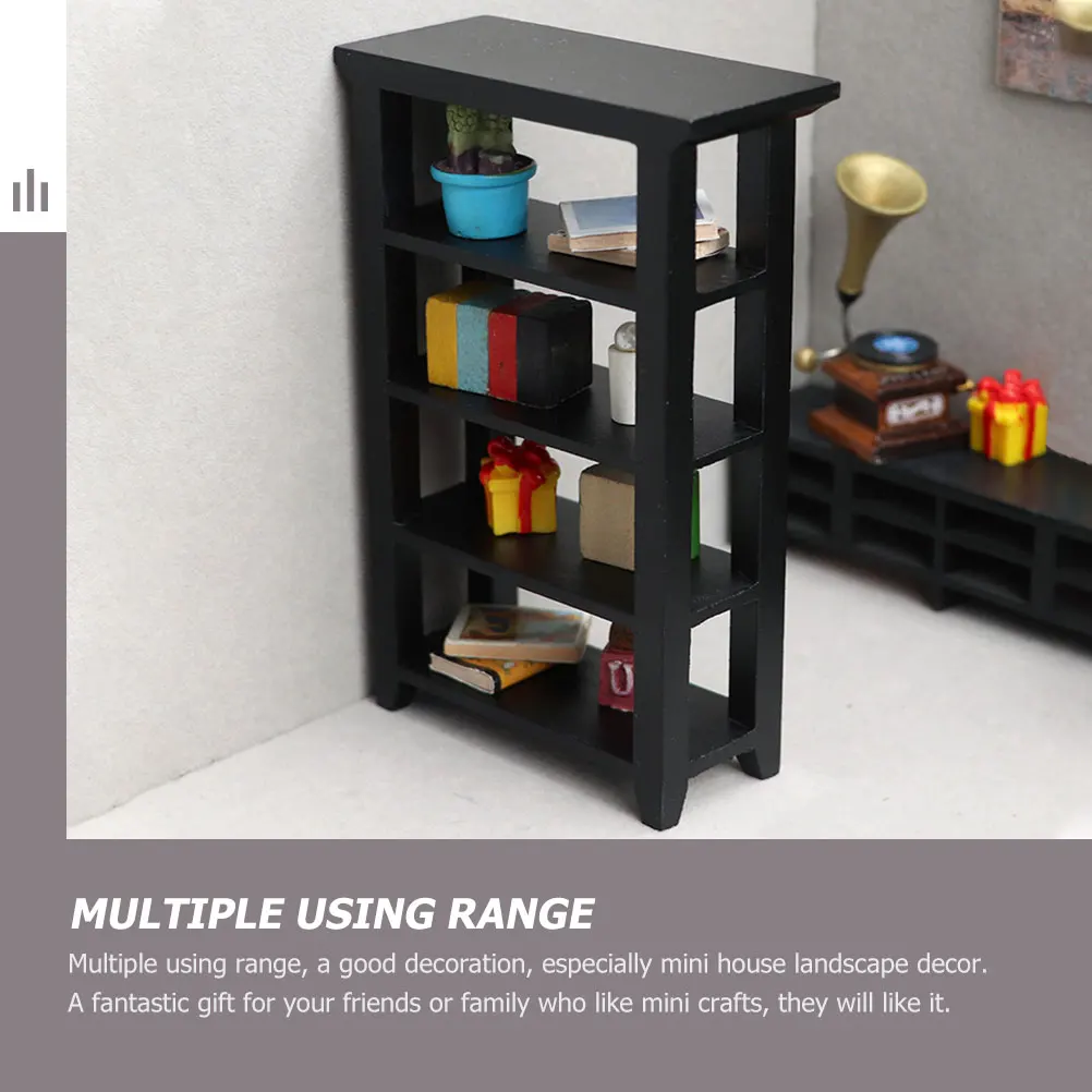 

Simulated Bookshelf Mini Wooden Bookcase Tiny House Home Accessories Realistic Landscaping Detail Craft Supply