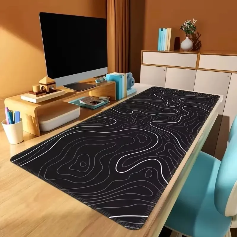 CIFBUY Extra großes Gaming-Mauspad mit genähtem Rand, PC-Tastatur-Schreibtischunterlage, rutschfeste Gummibasis, ideal für Zuhause, Büro und Laptop. – Detail 13