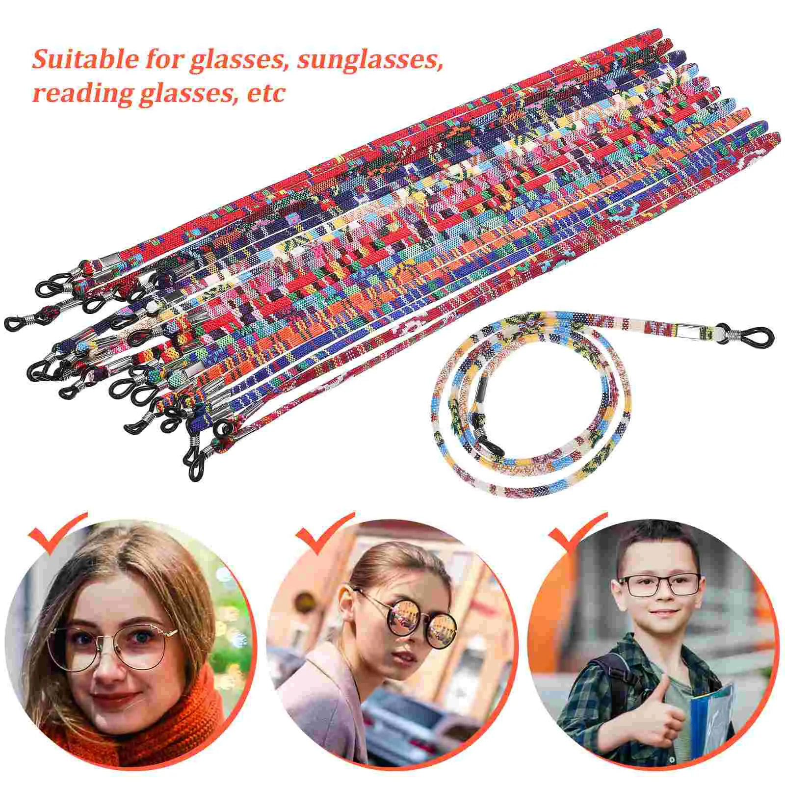 10 Uds. Correa de cordón de cadena para gafas de sol para mujer, soporte para gafas, cordones de retención para gafas, folk-personalizado