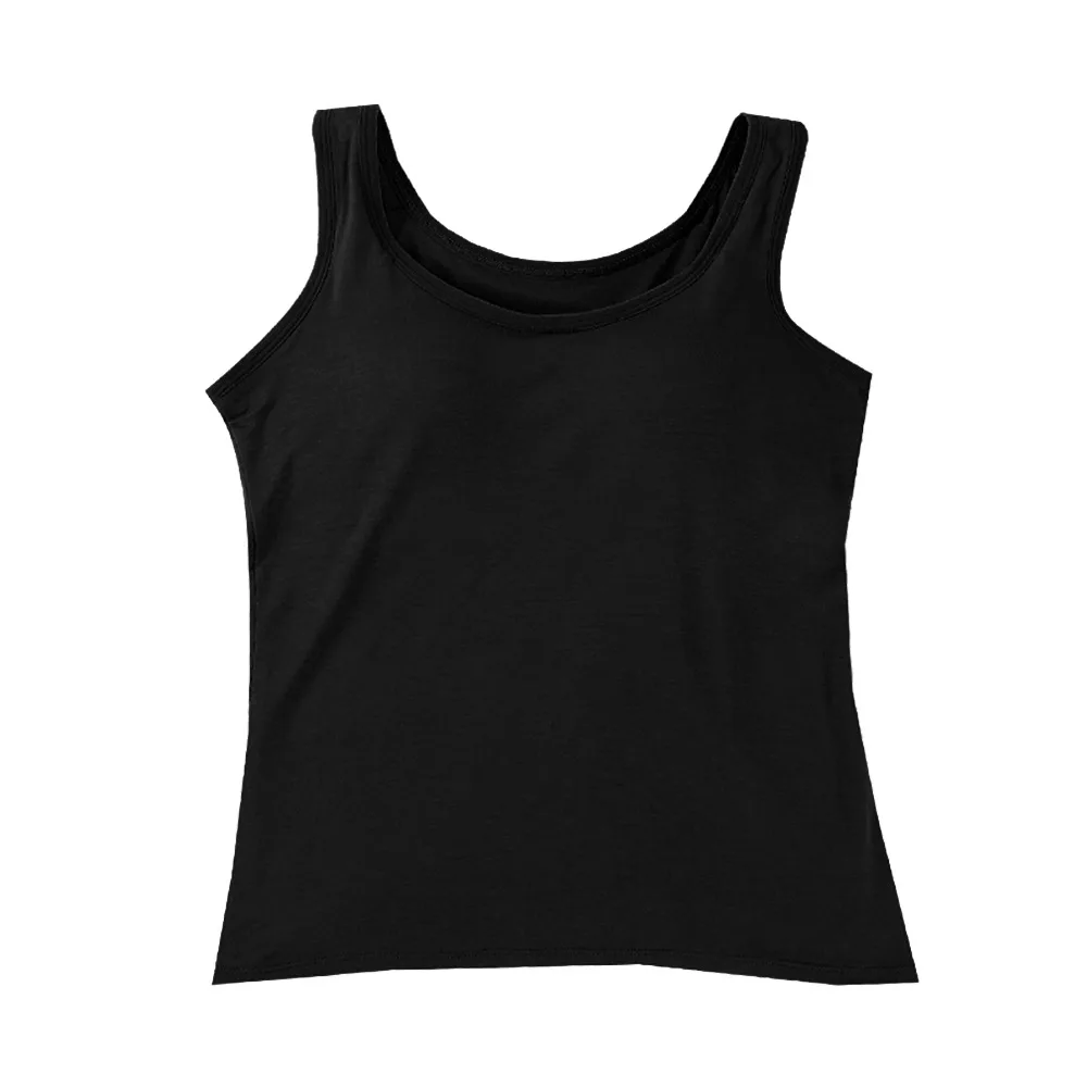 

Casual with Bra Pads Summer Tank Tops Sleeveless Modal Fitted Tops Slim Underwear Cami Top Shirt for Women