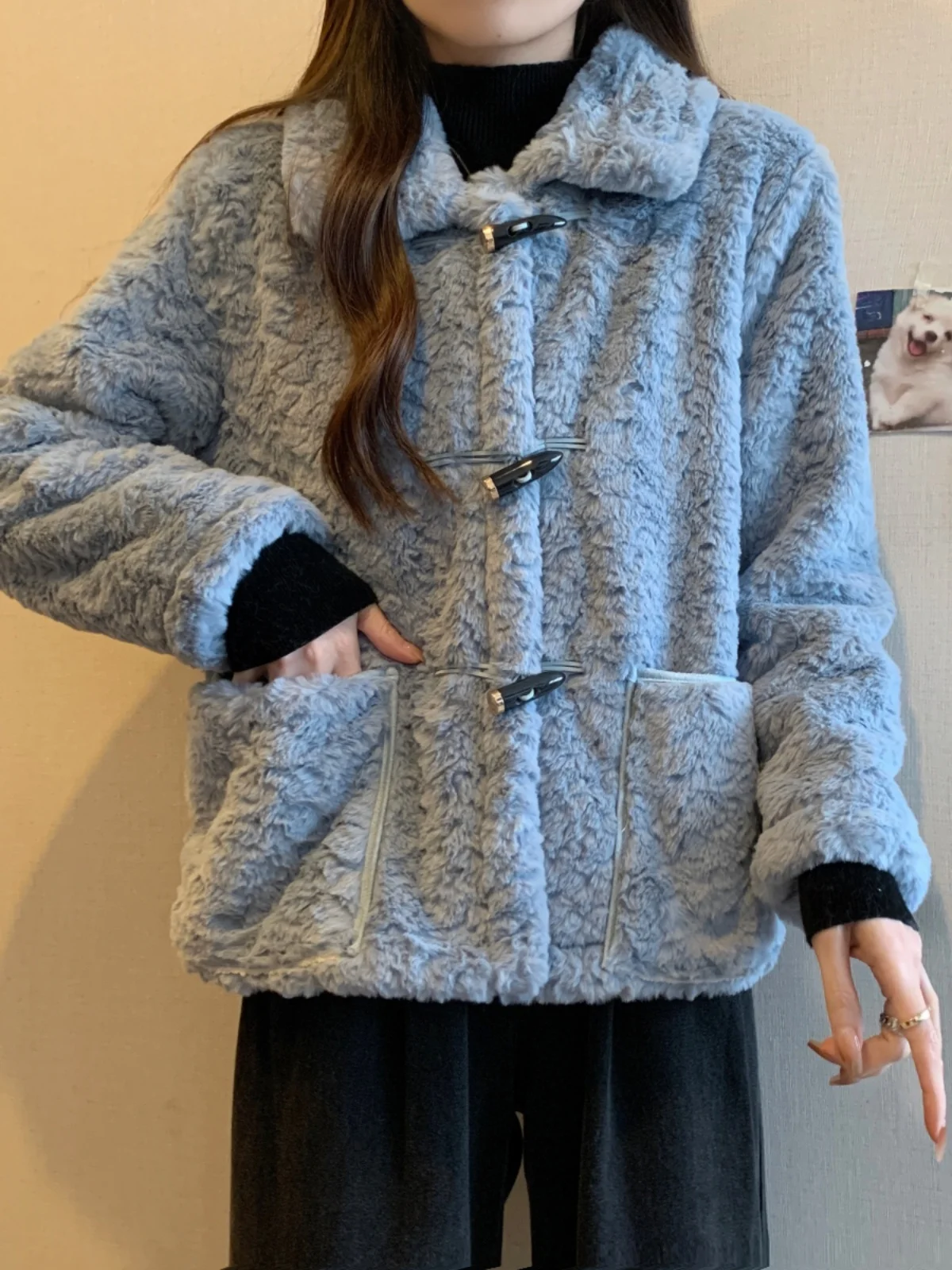 

Lamb Fur Jacket Women's Winter plus Size Thickened Fleece Inner One-Piece Leather And Fur Stylish And Slimming Coat