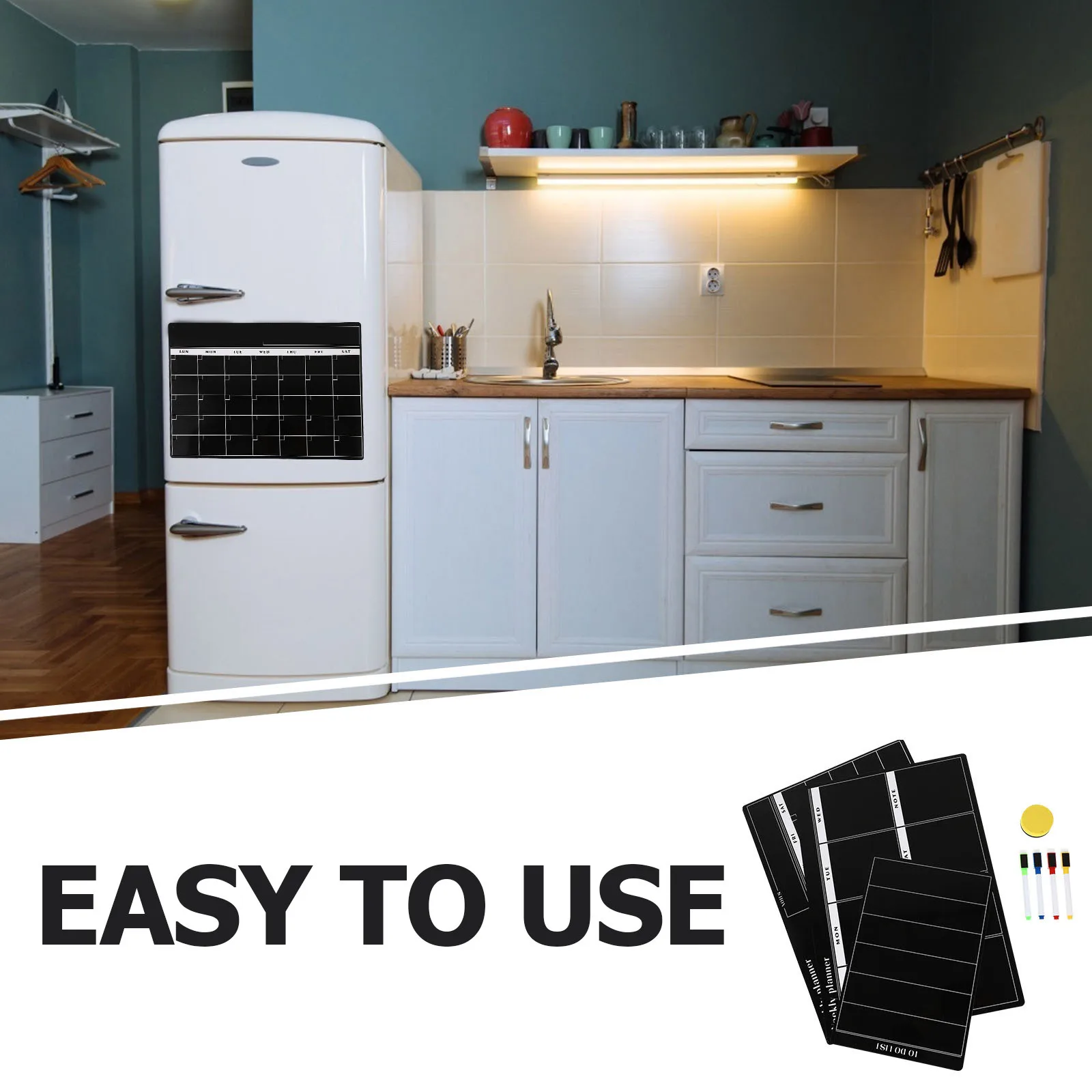 1Set Magnetic Plan Boards Small Fridge Erase Notes Reusable Multi-Function Planner Boards for Household Office School Home Use