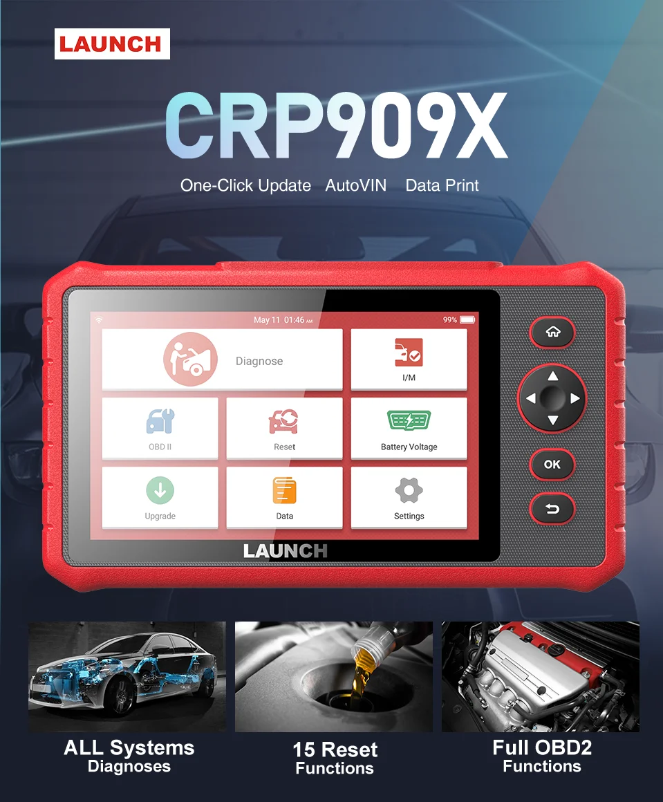 2021 OBD2 X431 CRP909X Full System Diagnostic Tool Professional OBD2 auto testing machine 16Reset vs Thinkcar Thinkscan Car