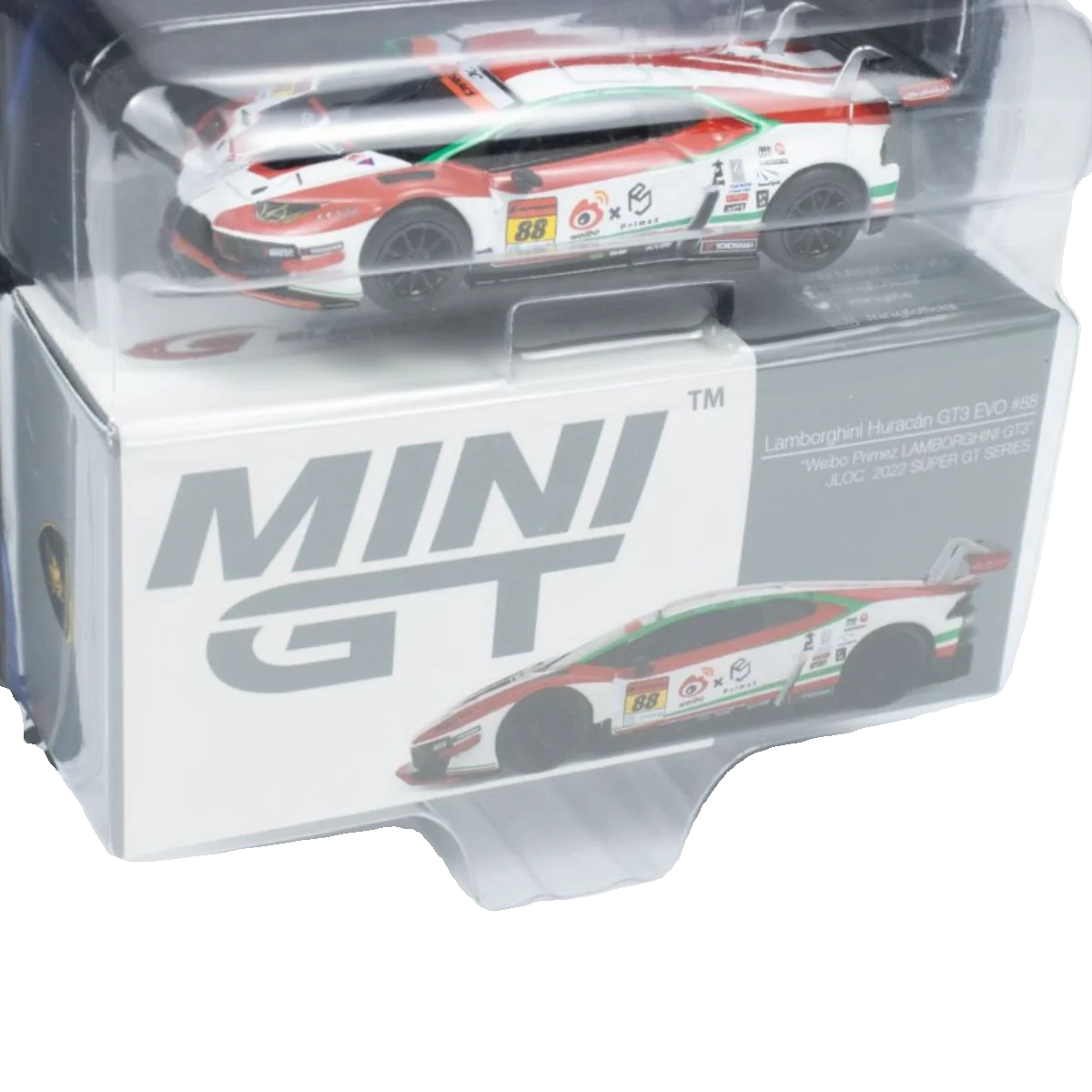 MINIGT 1:64 GT No. 572 Lamborghini GT3 EVO modelo de coche en miniatura fundido a presión, regalos de juguete para niños, piezas de colección para adultos