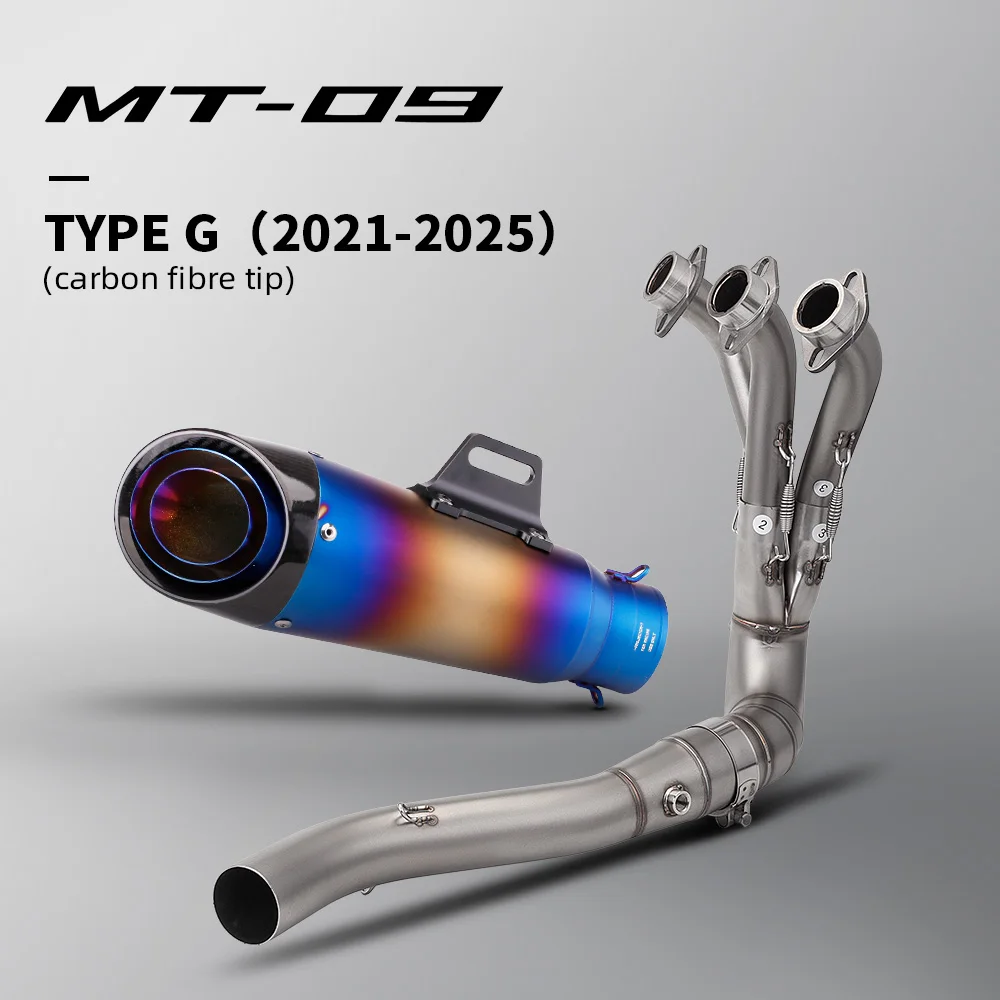 

Motorcycle Exhaust Slip-On System for MT-09 FZ09 MT 09 XSR900 GT 2024 2025 Modified Muffler Front Middle Link Pipe 51mm Escape