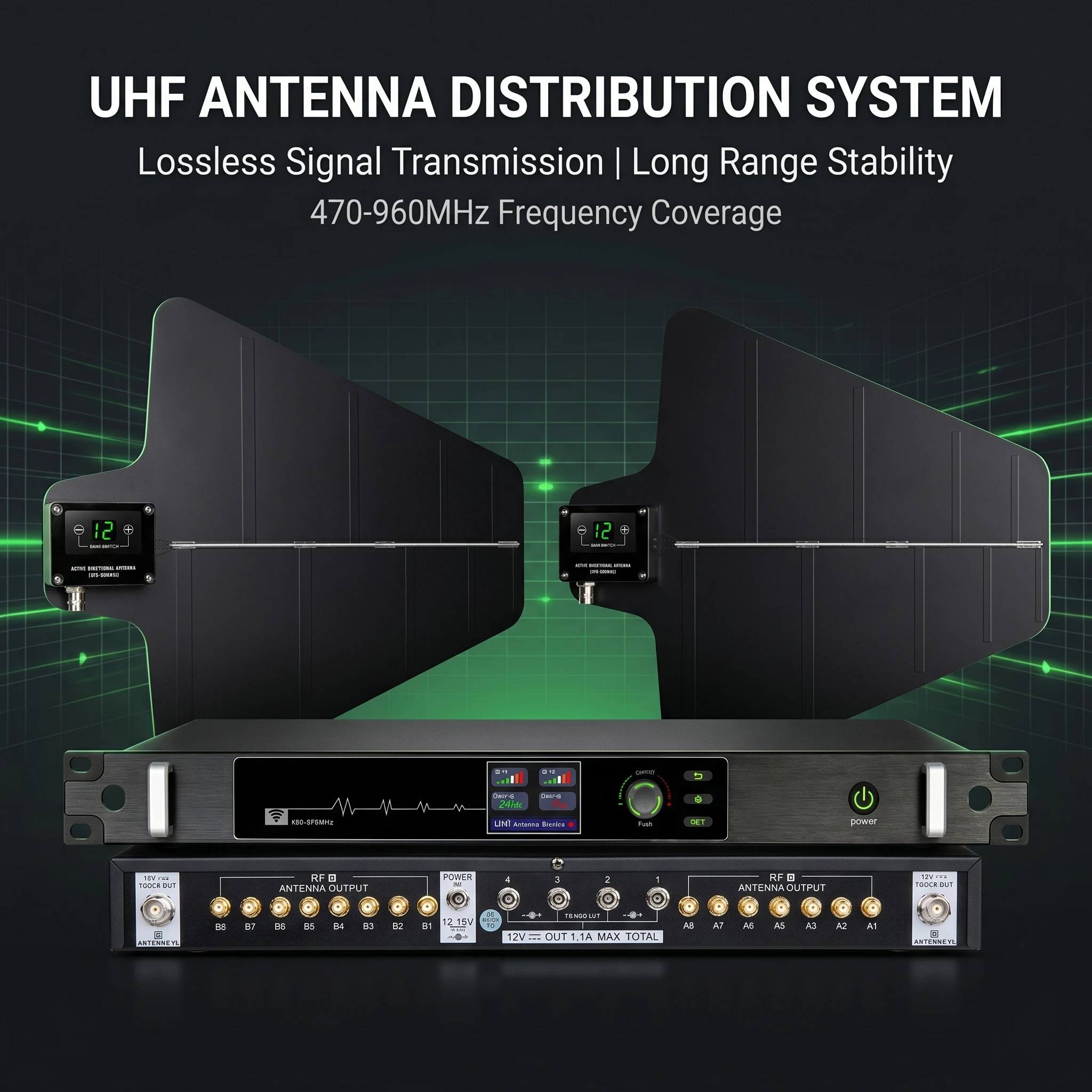 Paulkitson AT-16pro Antenna Distribution System 470-960MHz Wireless Microphone Antenna Amplifier Splitter For Stage Music Live