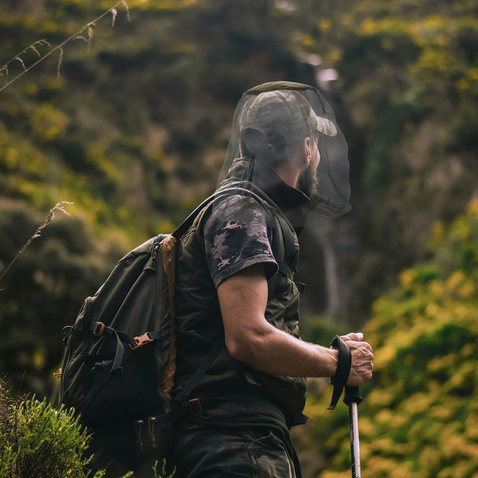 2 قطعة قبعة مكافحة الحشرات تصميم نفاذية الهواء العالي لصيد الأسماك البستنة التنزه الأنشطة في الهواء الطلق الأشعة فوق البنفسجية درع يمكن ارتداؤها قناع الظل