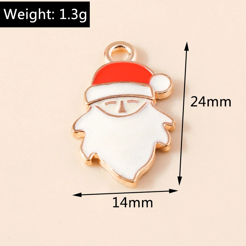20 Stück 14x24mm Niedliche Emaille-Weihnachtsmann-Anhänger für Schmuckherstellung Neujahrs-Ohrringe Halsketten DIY-Bastelzubehör – Detail 1