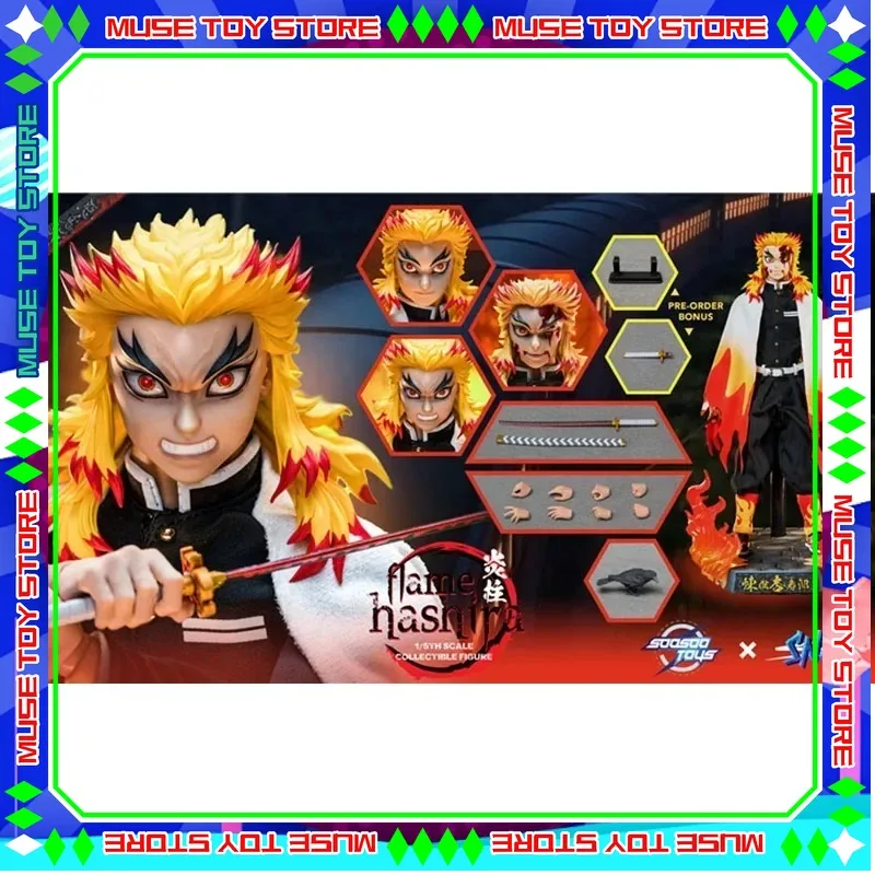 

In Stock SNC SC-001 1/6 Scale Demon Slayer Rengoku Kyoujurou Three Head Action Figure Body Doll Full Set Collectible Toy Model