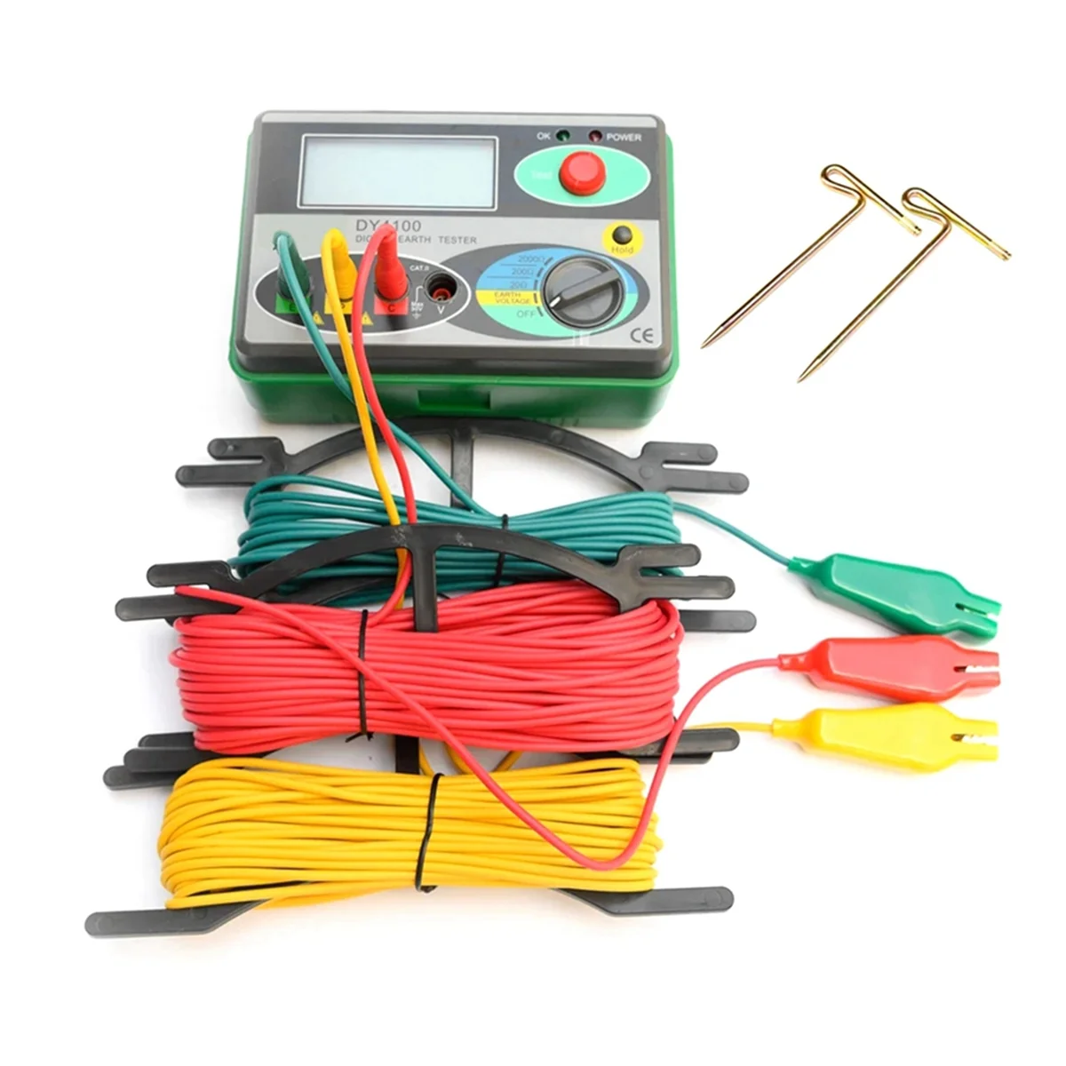 ABLQ DY4100 Ground Test Kit Digital Earth Ground Resistance Meter Ohm Instruments Inspection Electrician Resistance Tester